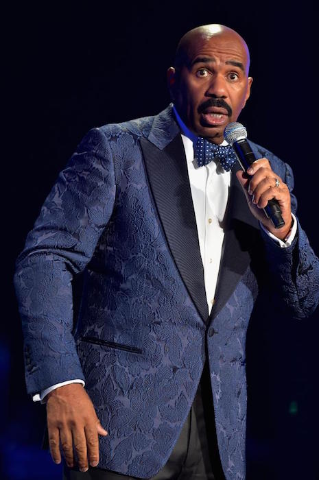 What topics are typically covered on Steve Harvey's morning show?