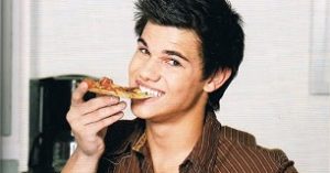 Taylor Lautner eating