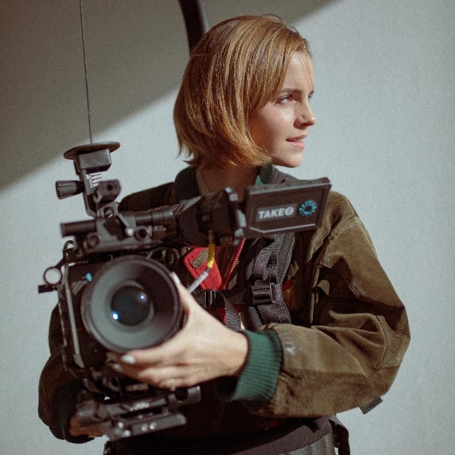 Emma Watson handling the camera as seen in October 2021 which she learned during COVID-19 lockdown