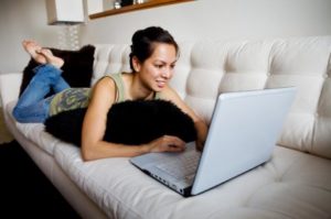 Girl surfing the internet