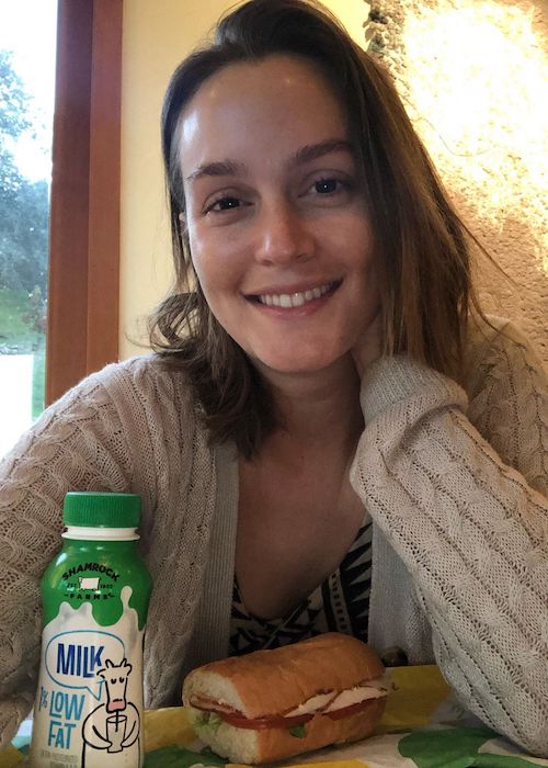 Leighton Meester in partnership with Subway and Shamrock Farms Milk in January 2020
