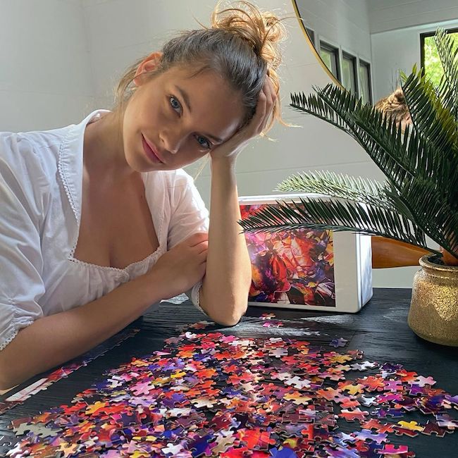 Barbara Palvin in August 2020 discussing about a game on Instagram