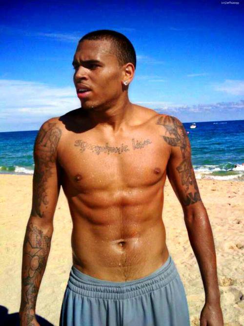 Chris Brown body shirtless