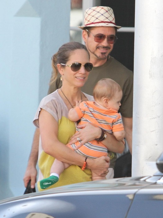 Robert Downey Jr with family