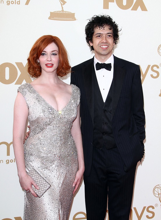 Christina Hendricks with her husband Geoffrey Arend