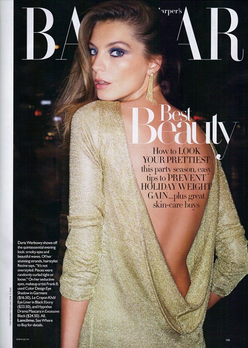 Daria Werbowy Harper's Bazaar December 2009 Issue