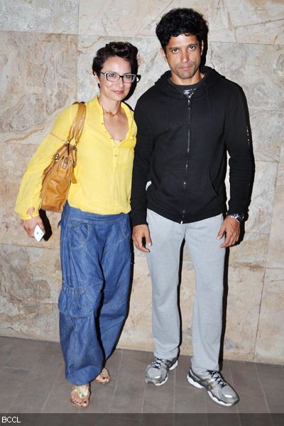 Farhan Akhtar with wife Adhuna Bhabani