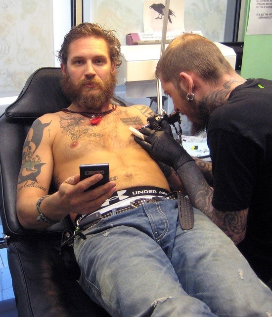 Tom Hardy tattooed body