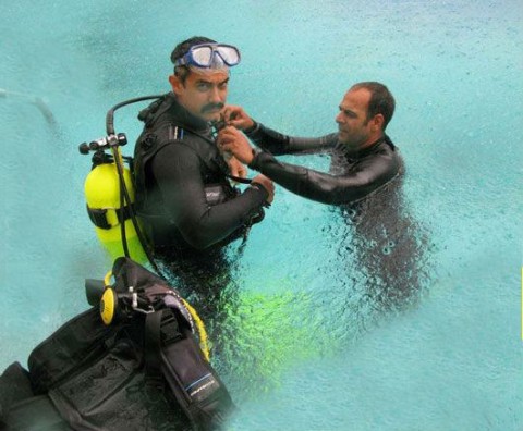 Aamir Khan scuba diving for Dhoom 3