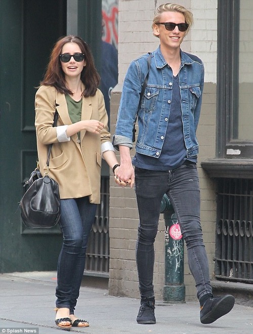 Jamie Campbell Bower and Lily Collins