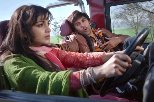 Pallavi Sharda and Ranbir Kapoor in a still from the movie Besharam