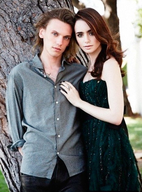 Lily Collins shows Jamie Campbell Bower what hes missing at The Mortal  Instruments LA premiere  Daily Mail Online