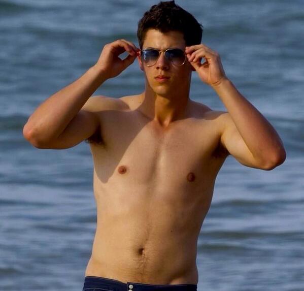 Nick Jonas shirtless body