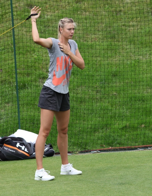 Maria Sharapova workout during Wimbledon