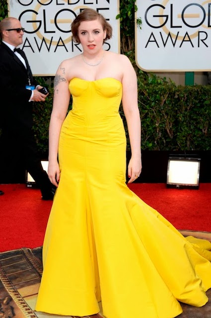 Lena Dunham during Golden Globe Awards 2014