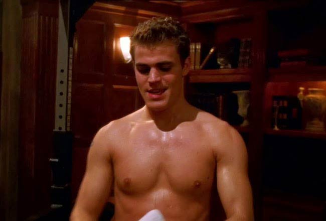 Paul Wesley shirtless in a still from "The Vampire Diaries"