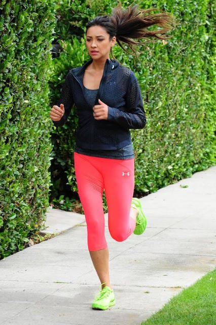 Shay Mitchell morning workout in Santa Monica