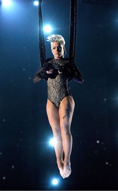 Singer Pink performing