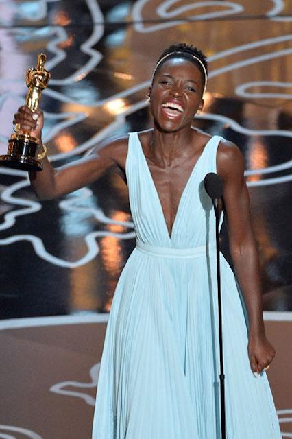 Lupita Nyong'o wins an Oscar for supporting role in 12 Years a Slave on March 2, 2014