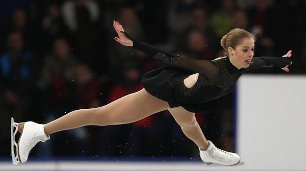 Carolina Kostner doing figure skating