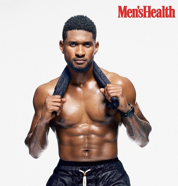 Usher posing for Men's Health Magazine in their November 2013 Issue