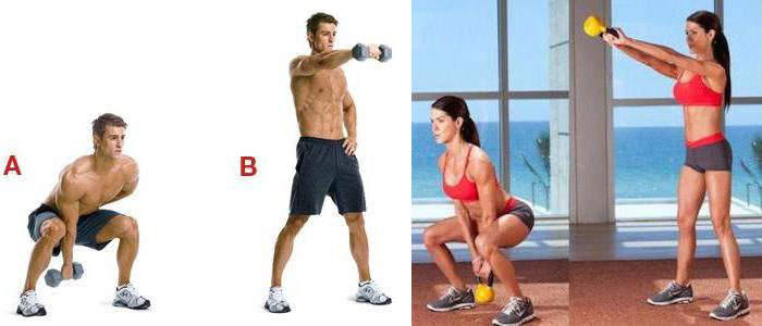 Dumbbell Swing and Kettlebell Swing