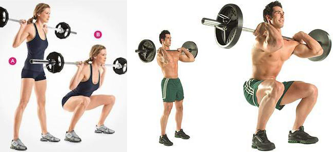 Weighted Barbell Squat Women and Men