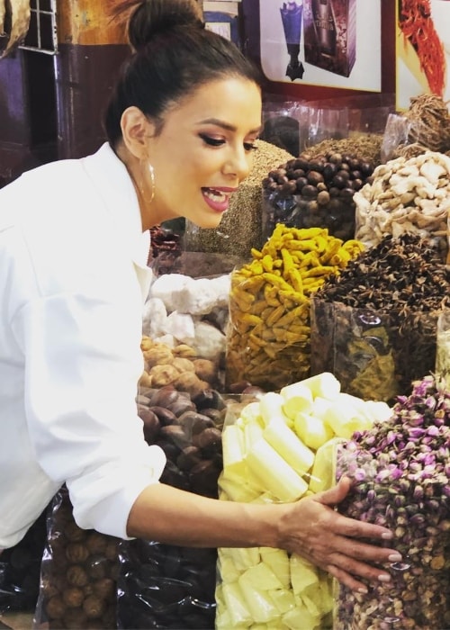 Eva Longoria at the Spice Market in Dubai in December 2018