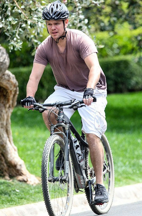 Matt Damon cycling