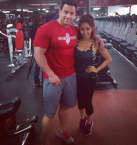 Snooki at the gym with her trainer