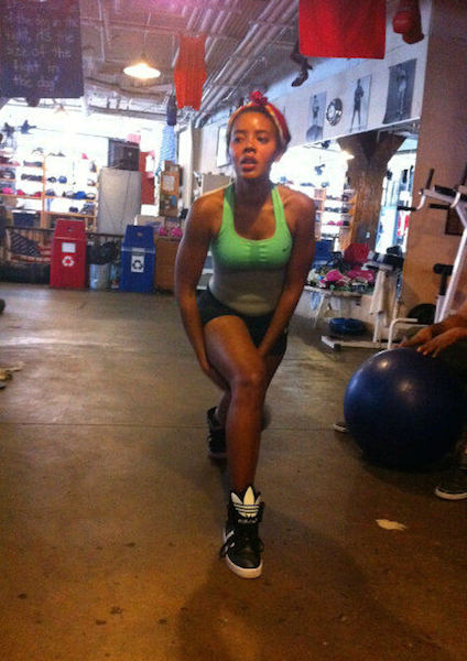 Angela Simmons working out