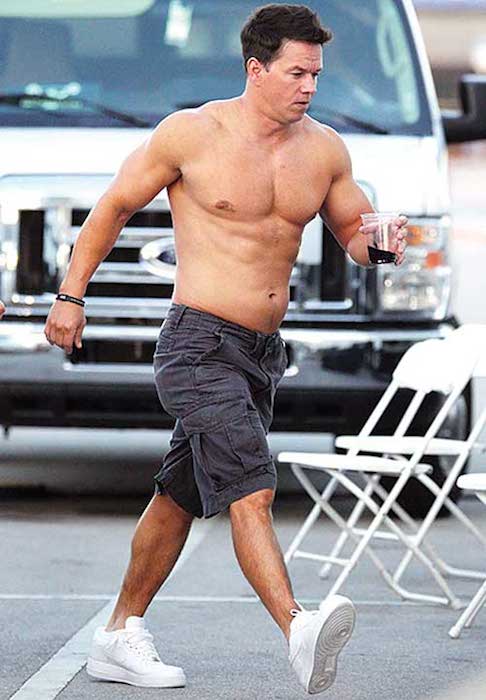 Mark Wahlberg showing chiseled shirtless body