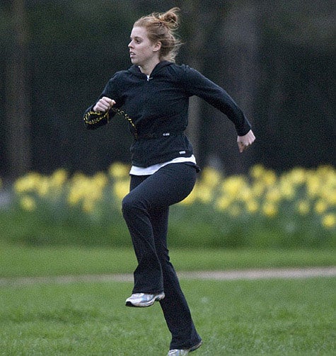 Princess Beatrice working out outdoors.