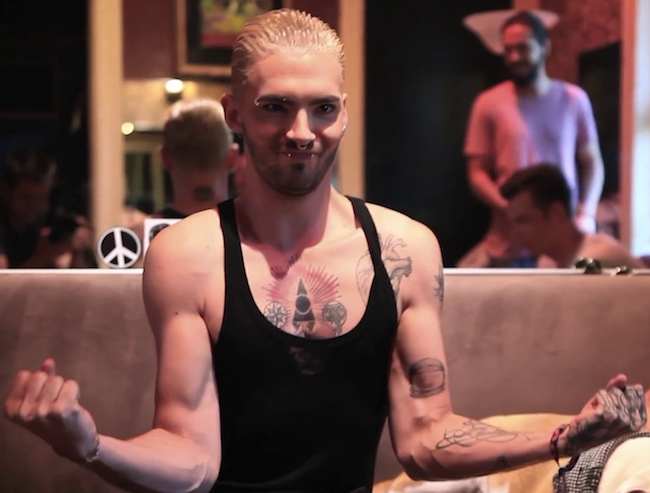 Bill Kaulitz shirtless showing muscles