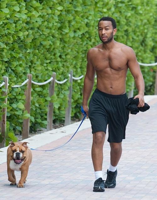 John Legend shirtless