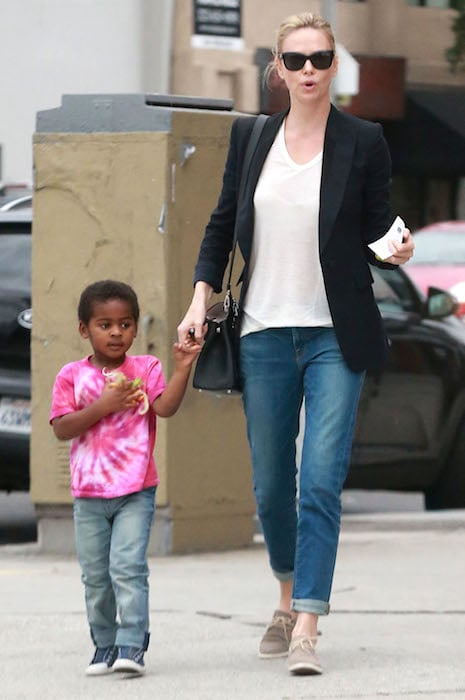 Charlize Theron with her son Jackson