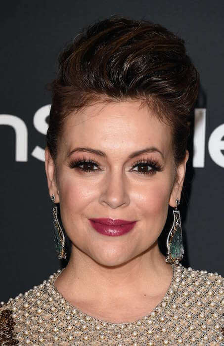 Alyssa Milano nel 2015 InStyle e Warner Bros Golden Globes Partito