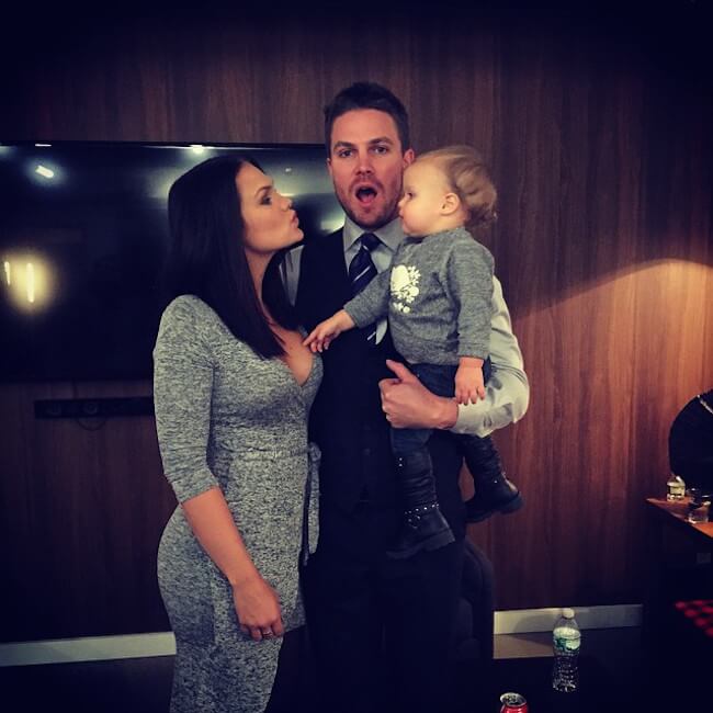 Stephen Amell with family