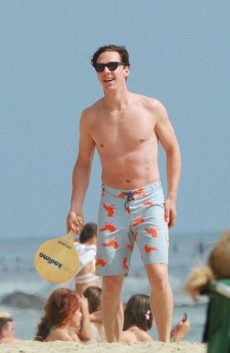 Benedict Cumberbatch at a beach in Canada in 2014