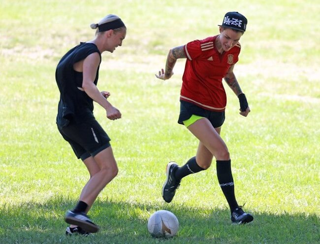 Ruby Rose and Phoebe Dahl Have a Pick-Up Soccer Game in Los Angeles