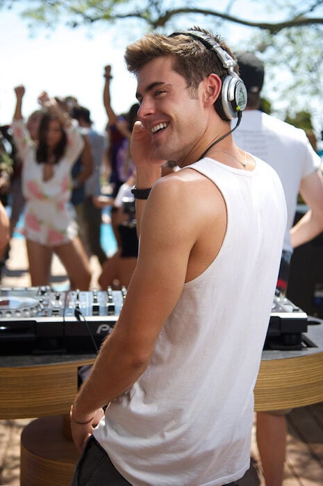 Zac Efron as a DJ while promoting "We Are Your Friends"