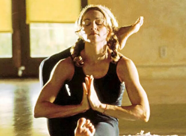 Madonna doing Yoga