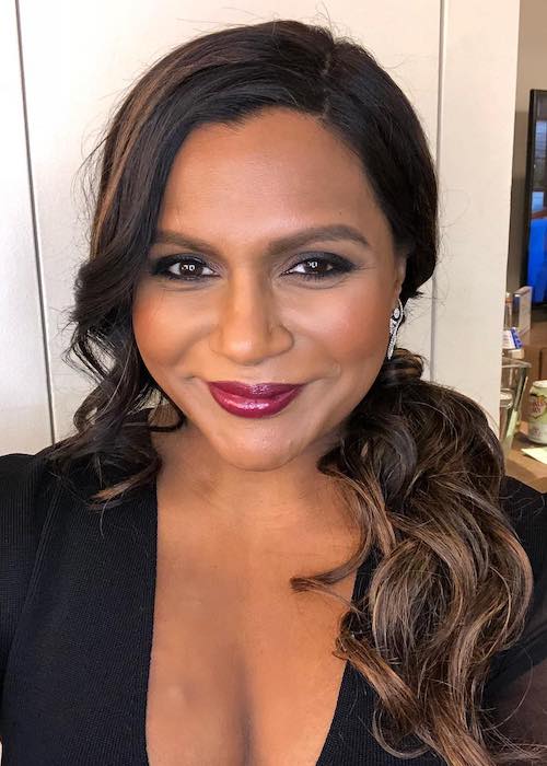 Mindy Kaling with her beautiful smile at The Late Show with Stephen Colbert in March 2018