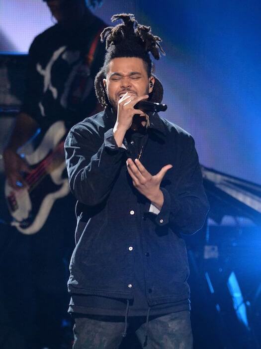 The Weeknd performing at the 2014 American Music Awards