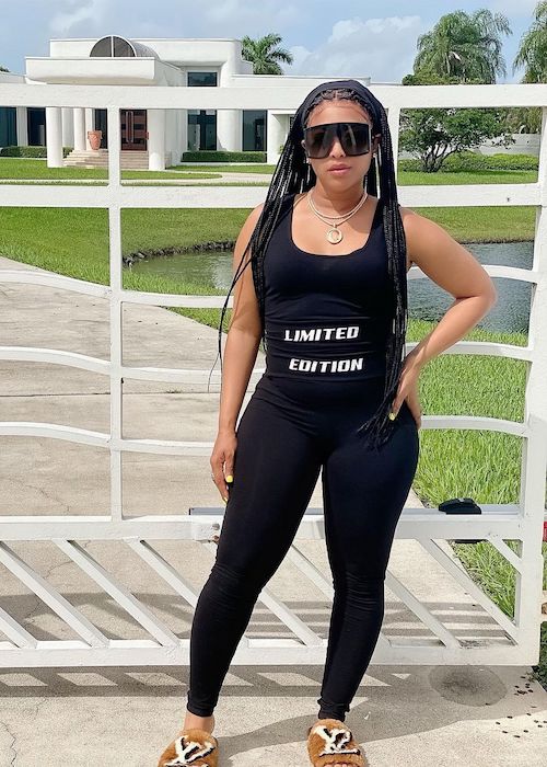 Trina showcasing the limited edition Fashion Nova clothing in October 2020