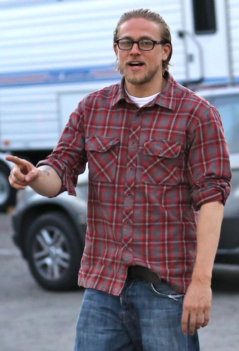 Charlie Hunnam wearing spectacles