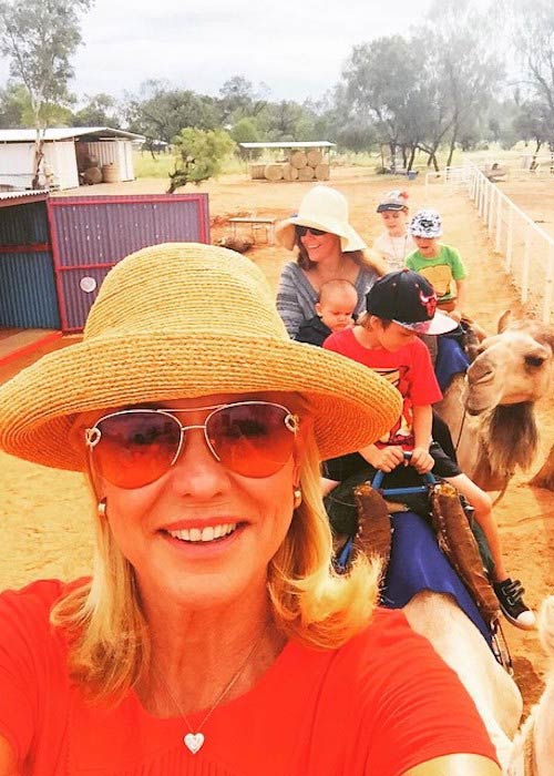 Kerri-Anne Kennerley in a selfie during camel ride in April 2015