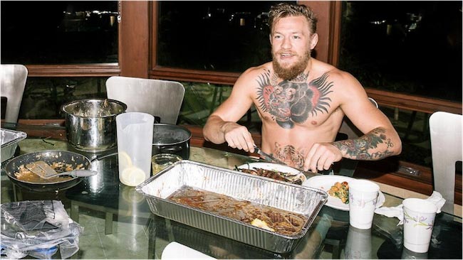 Conor McGregor eating food