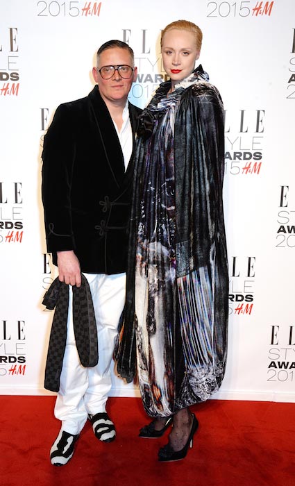 Gwendoline Christie i Giles Deacon na gali Elle Style Awards 2015