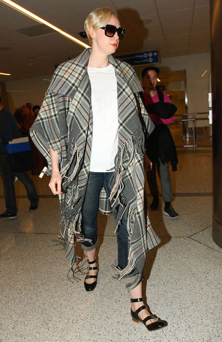 Gwendoline Christie arriving at LAX Airport in December 2015